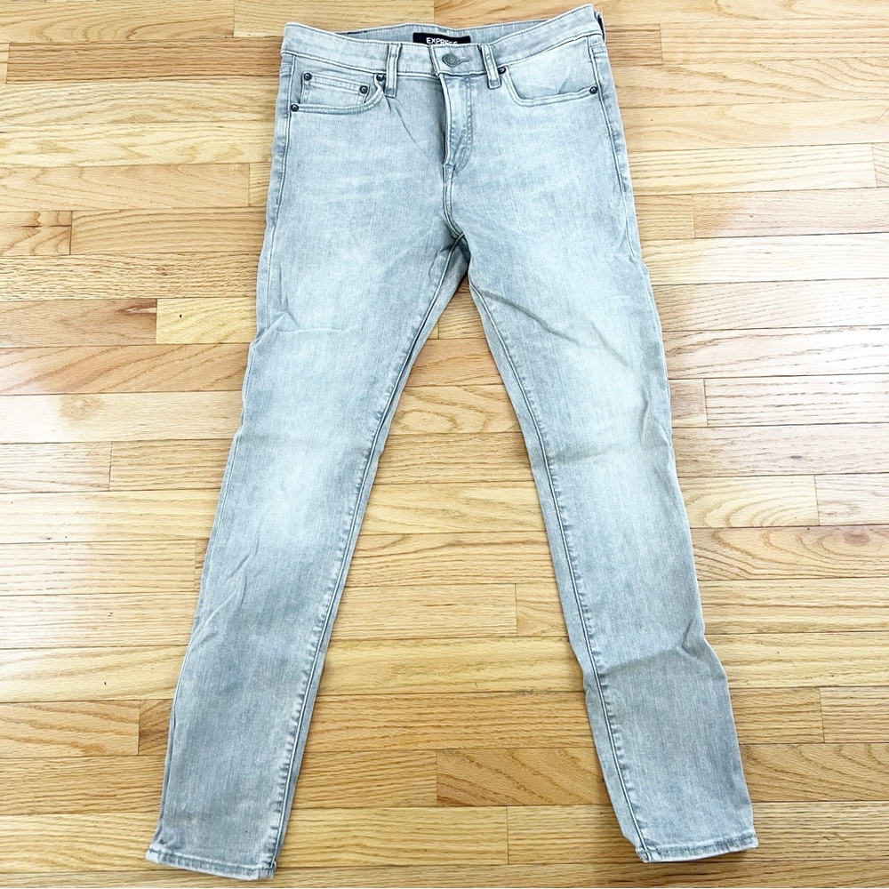 Express Gray Light Wash Skinny Jeans Size 29x 32